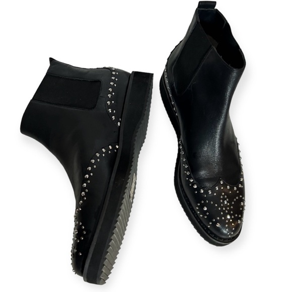 MICHAEL KORS Sofie Studded Leather Chelsea Boots Black Size 8 - Picture 6 of 10